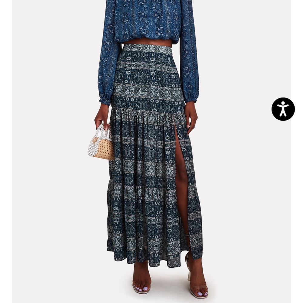 Intermix Tiered Silk-Blend Maxi Skirt